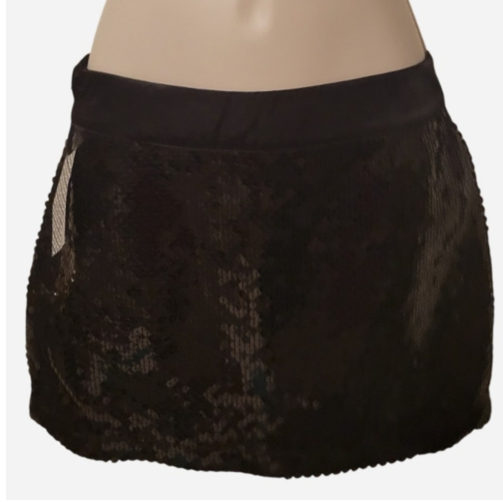 Black Sequins Micro Mini Skirt